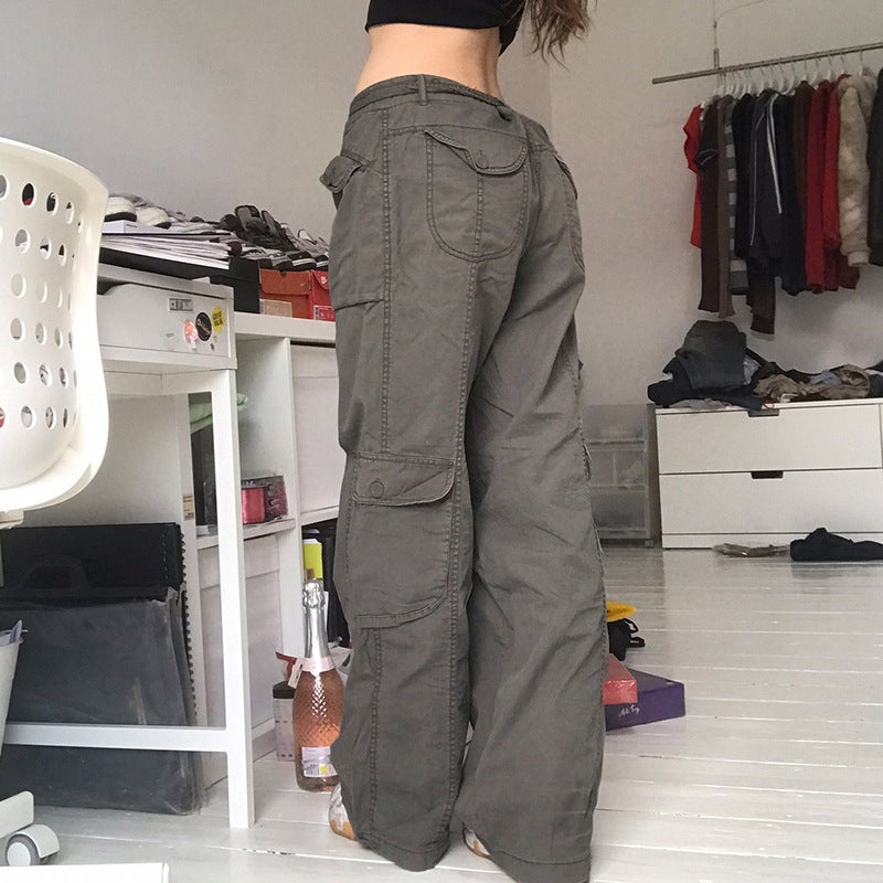 American Style High Street Vintage Multi-Pocket Old Overalls Trousers for Men and Women Cool Street Loose Slimming Straight Trousers Trend - Image 5