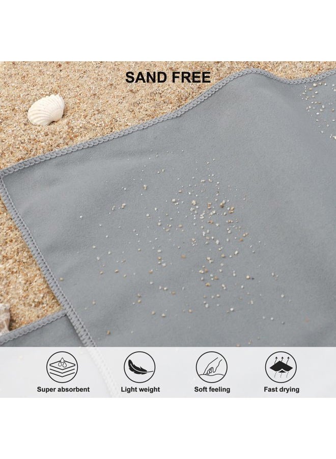 Rainleaf (Medium (50cm x 100cm), Gray) - Microfiber Towel Perfect Travel & Sports & Beach Towel. Fast Drying - Super Absorbent - Ultra Compact. Suitable for Camping, Backpacking,Gym, Beach, Swimmi... - Image 5