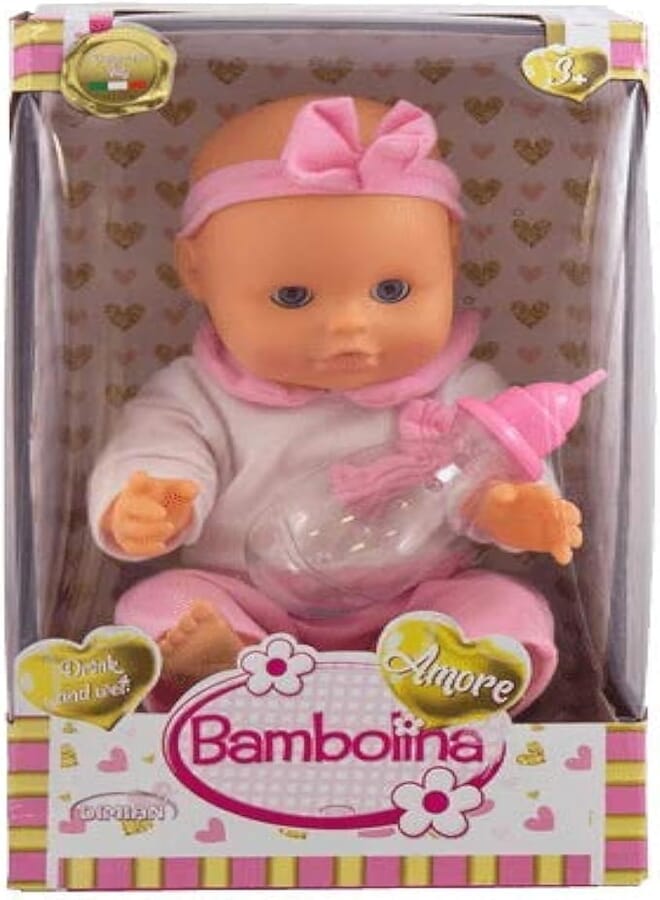 Dimian Dimian BAMBOLINA AMORE 33CM DOLL DRINKN N WET WITH POTTY & BOTTLE
