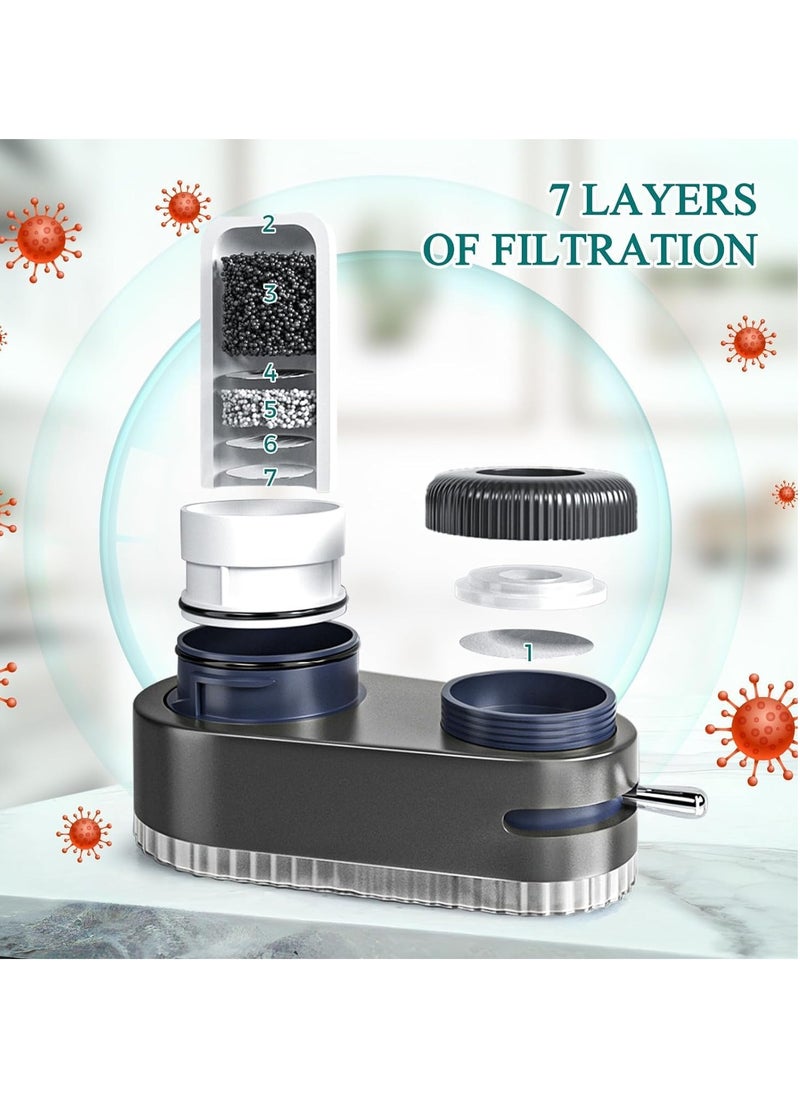 Cool Baby COOLBABY 7 Stage Water Filter for Sink Faucet - Tap Mount Purifier System with 2 Replaceable Filters - Removes Odors, Pollutants, and Impurities - Transparent Design for Kitchen and Bathroom  - Image 4