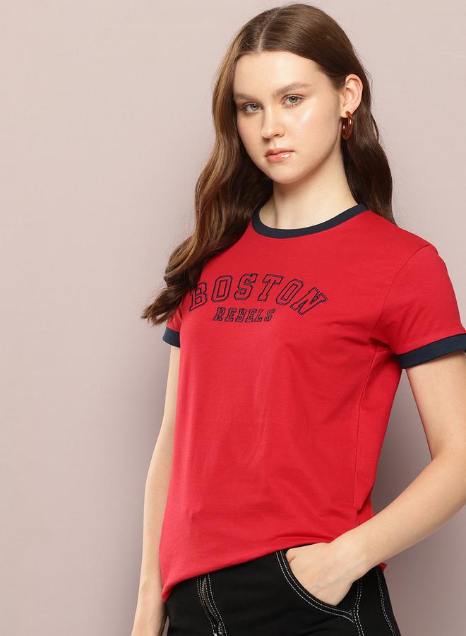 Dillinger Women Regular Fit Embroidery T-Shirt - Image 3