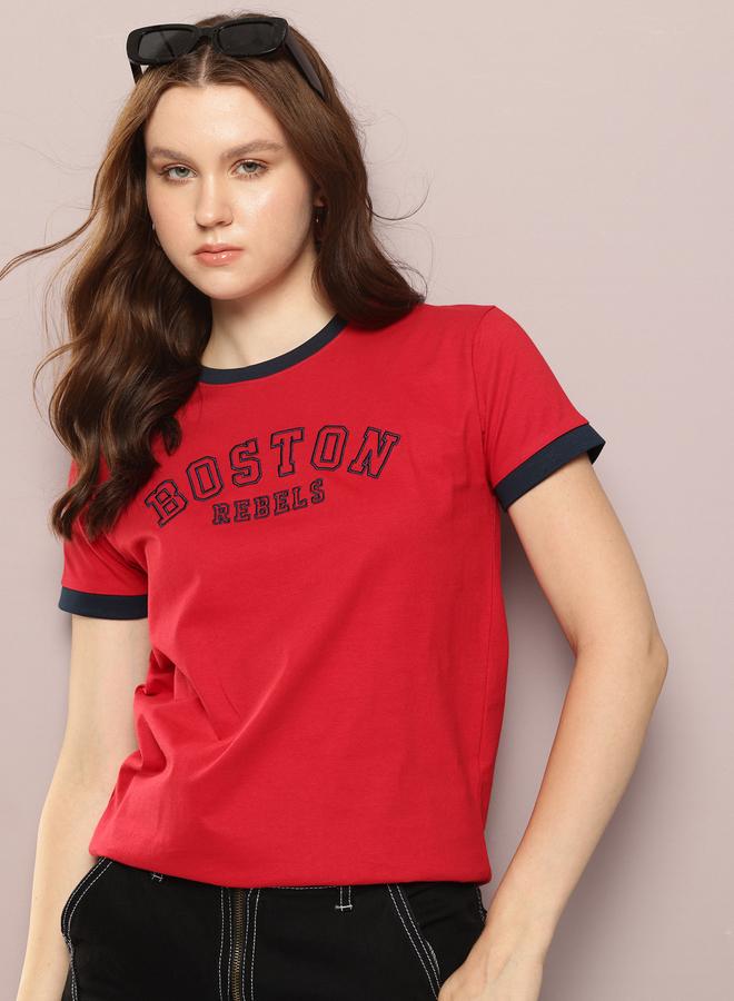 Dillinger Women Regular Fit Embroidery T-Shirt - Image 1