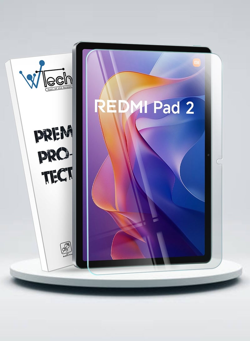 Wtech Xiaomi Redmi Pad 2 2025 (11.0 inches) WTech Premium Series Curved Edges Full Cover Tempered Glass Tablet Screen Protector (TSGPCN) - Clear - Image 1