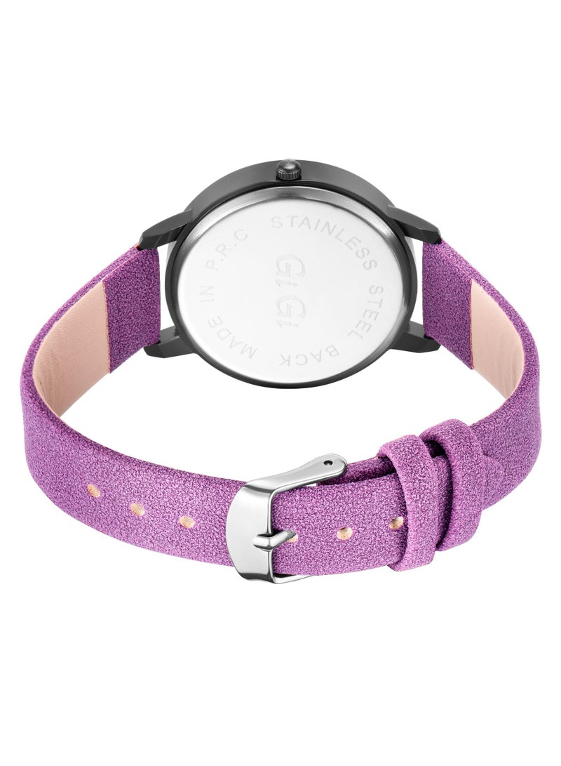 جيجي ساعة يد نسائية من جيجي انالوج بسوار جلدي وكريستال - Image 3