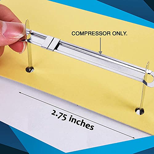 OLYMPX 100 Pcs of Prong Paper Fastener Compressors for Standard 2-Hole Punch, Works with 1 Inch - 3.5 Inch Capacity, 2.75 Inch Center for Paper Fastener Prong Bases, 100 per Box - Image 3