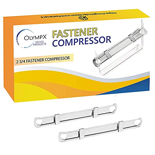 OLYMPX 100 Pcs of Prong Paper Fastener Compressors for Standard 2-Hole Punch, Works with 1 Inch - 3.5 Inch Capacity, 2.75 Inch Center for Paper Fastener Prong Bases, 100 per Box - Image 4