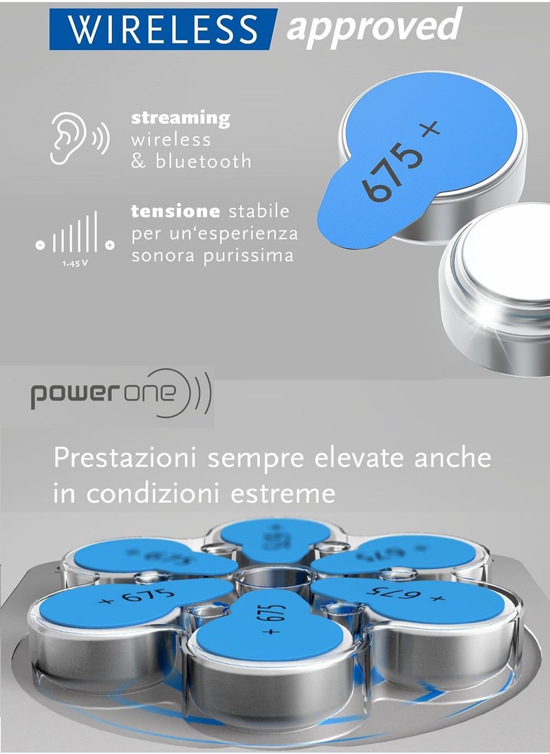 Power One PowerOne 1.45V Original German High Level Hearing Aid Batteries P675  (2 Strips Total 12 Batteries)  - Image 3