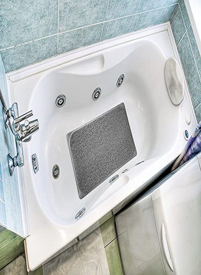 Popular Bath 29.5 in. W x 17.25 in. L Loofa Bath Carpet 6 Suction Cups in Grey - Image 2