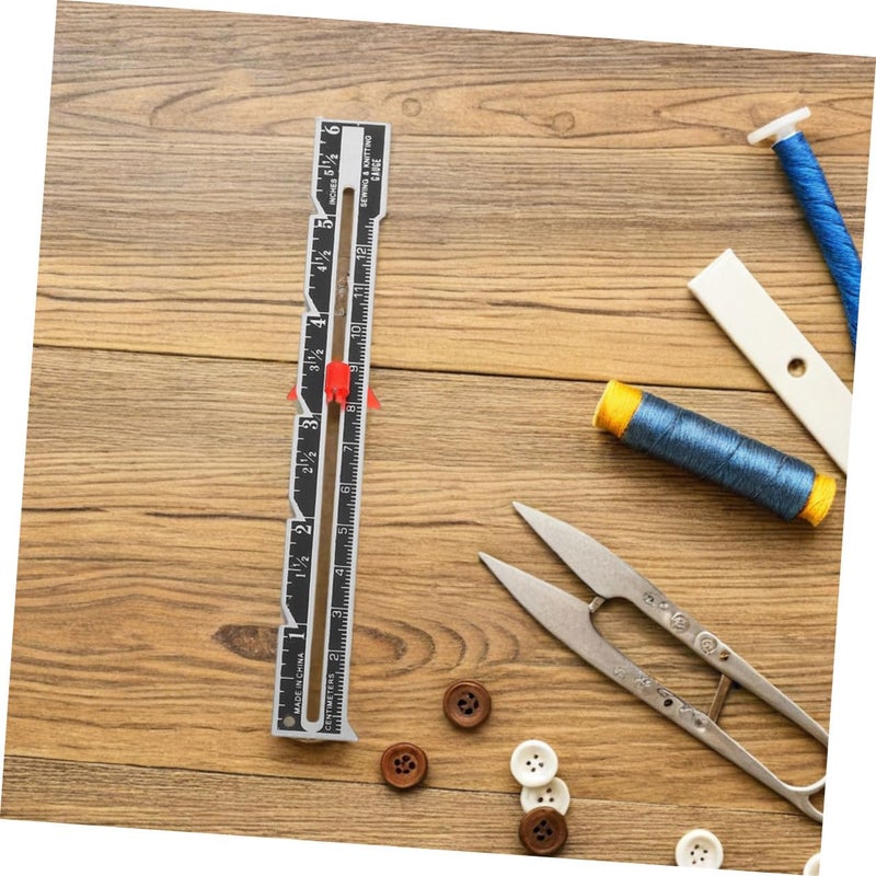 مجموعة من 8 مساطر قياس منزلقة للخياطة والتطريز لأعمال الحرف اليدوية من القماش، DIY، للخياطين، أداة قياس دقيقة باللون الأحمر للغرز وتحديد مواقع الأزرار - Image 4