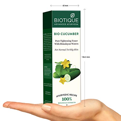 Biotique تونر بيولوجي الخيار لتضييق المسام - أيورفيدي وعضوي نقي - يحافظ على الرقم الهيدروجيني الطبيعي للبشرة - 100 مستخلصات نباتية - مناسب للبشرة العادية والدهنية - 120 مل - Image 4