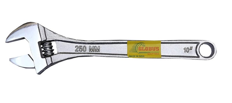 GLOBUS 364 Forged Adjustable Steel Wrench 250 MM 10 inches Chrome Finish - Image 1