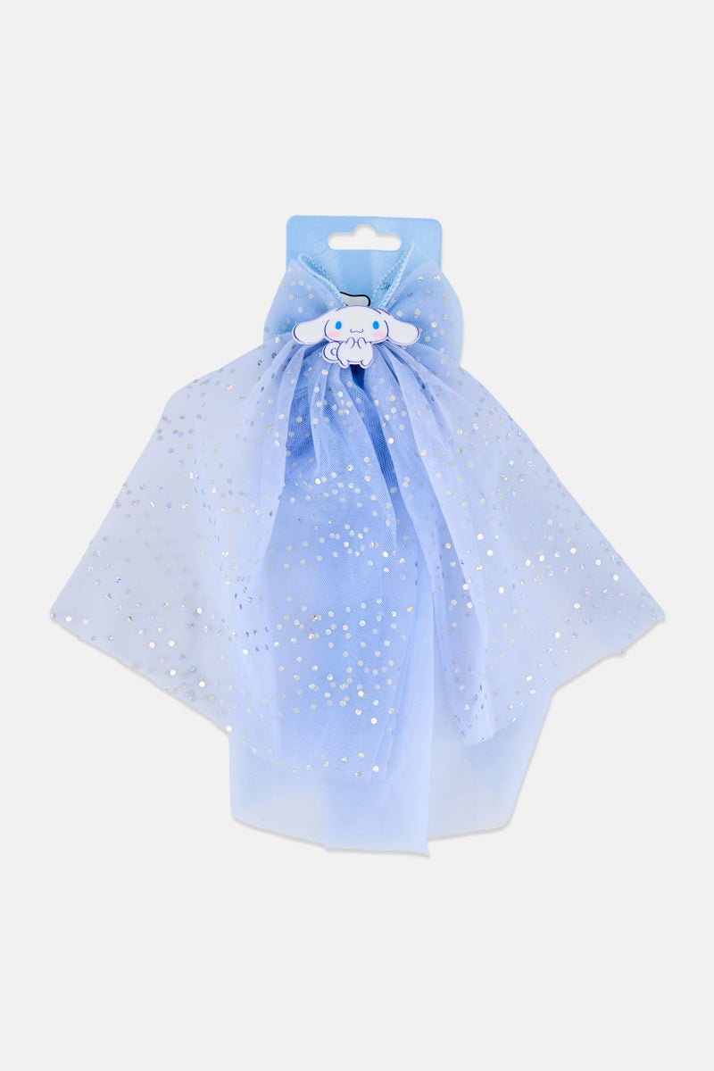 Cinnamoroll Embellished Hair Bow Clip With Charm, Sky Blue - Image 1