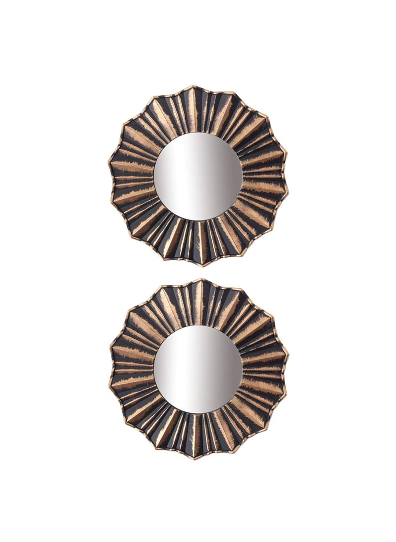 Art Street Art Street Copper Decorative Wall Mirror Set of 2 Wall Hanging Mirrors for Living Room Decoration (Size - 9 x 9 inch)  - Image 4