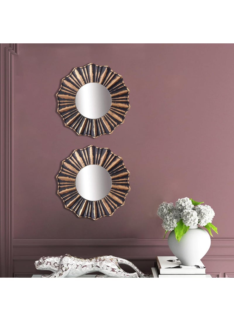 Art Street Art Street Copper Decorative Wall Mirror Set of 2 Wall Hanging Mirrors for Living Room Decoration (Size - 9 x 9 inch)  - Image 1