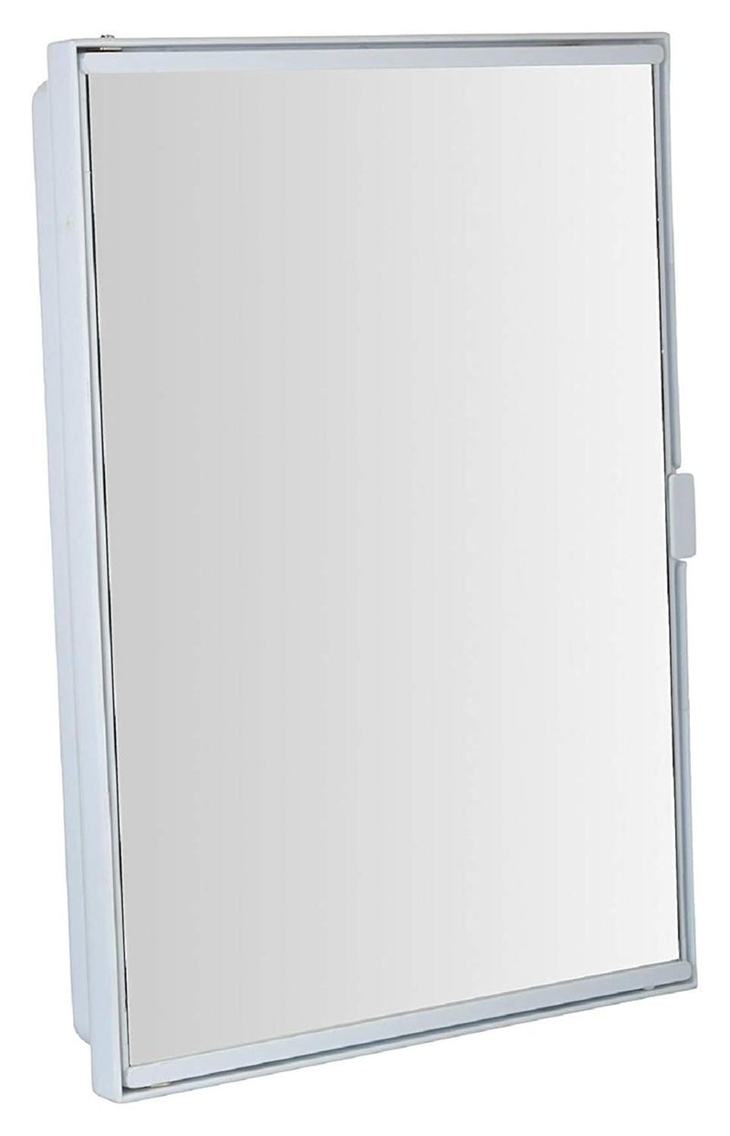 PGen Sized Large 125 x7 x 7 Spacious Full Mirror Single Door Magnetic LockSturdy Look Virgin Plastic Cabinet Plastic Wall Shelf Number of Shelves 5 Daimond Corner Cabinet White - Image 1