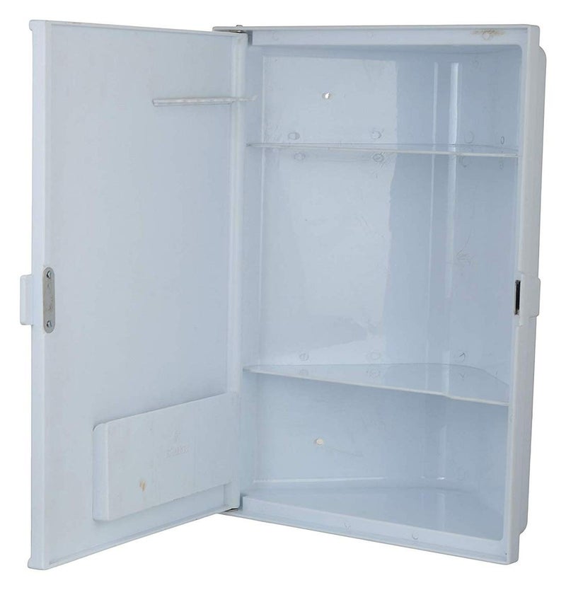 PGen Sized Large 125 x7 x 7 Spacious Full Mirror Single Door Magnetic LockSturdy Look Virgin Plastic Cabinet Plastic Wall Shelf Number of Shelves 5 Daimond Corner Cabinet White - Image 3