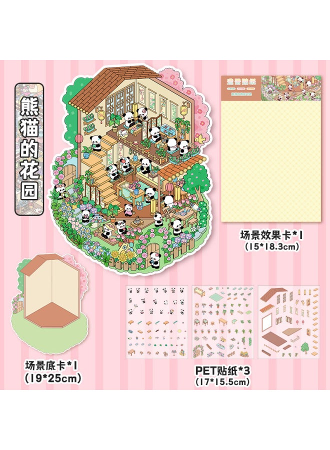 HELPS Cute Super Large 3d Stereo High Difficulty 3-layer Cartoon Scene Diy Decompression Hand Account Sticker - Image 1