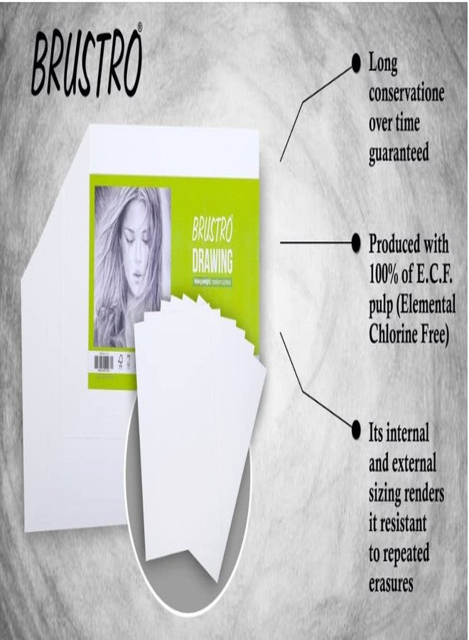 BRUSTRO Creative Artists Drawing Papers (200 GSM, A5, 40 Sheets) with Blending Stump Set with 2 ECO-PVC Dust-Free Erasers and Fineart Graphite Pencils - Set of 5 - Image 4