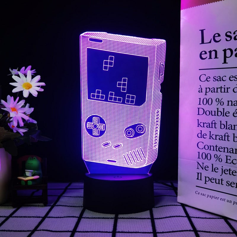 مصباح ليلي إبداعي ثلاثي الأبعاد مع تغيير الألوان RGB لديكور غرفة الألعاب