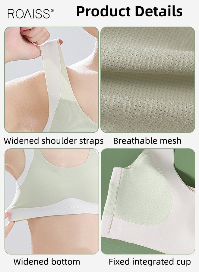 roaiss Girls' 2 Pack Sports Bra with Breathable Fixed Pads, Teens Pull-on Training Bras with U-shaped Collar, Ideal for Developing Teens - Image 4