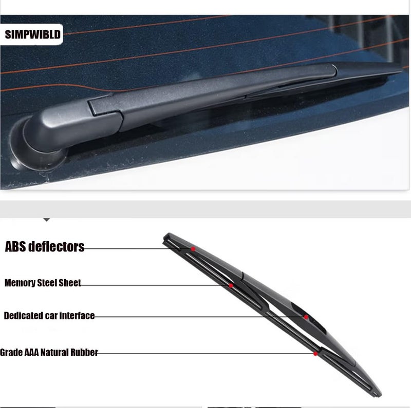 SIMPWIBLD Replacement for 2007-2012 Nissan Versa Rear Windshield Wiper Blade Arm Set, Easy to Install (set of 2) - Image 3