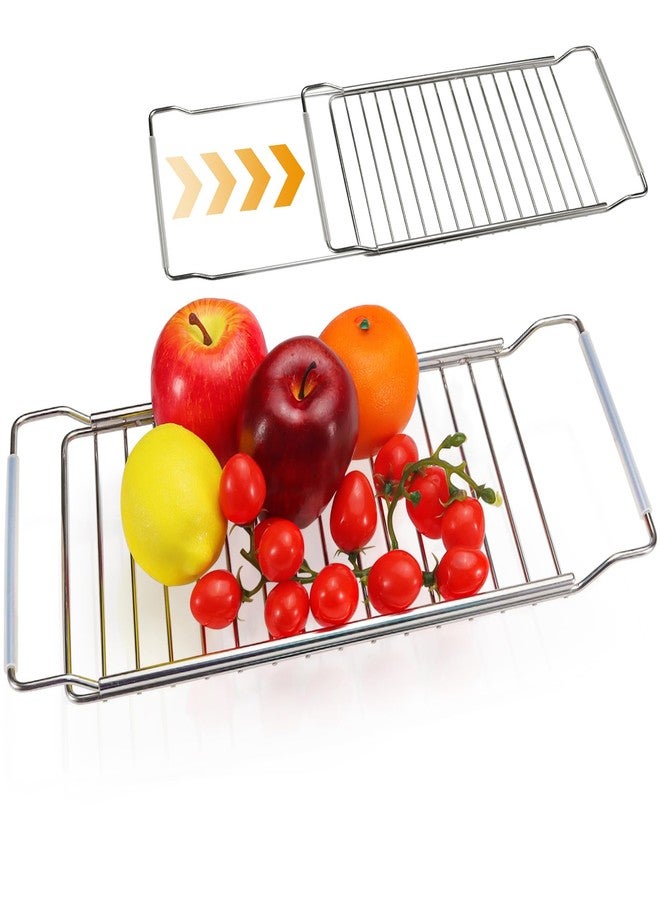 Realand Expandable Over The Sink Dish Drainer Drying Rack, Stainless Steel Telescopic Sink Storage Rack, Kitchen Sink Caddy Organizer Sponge Holder - Image 1