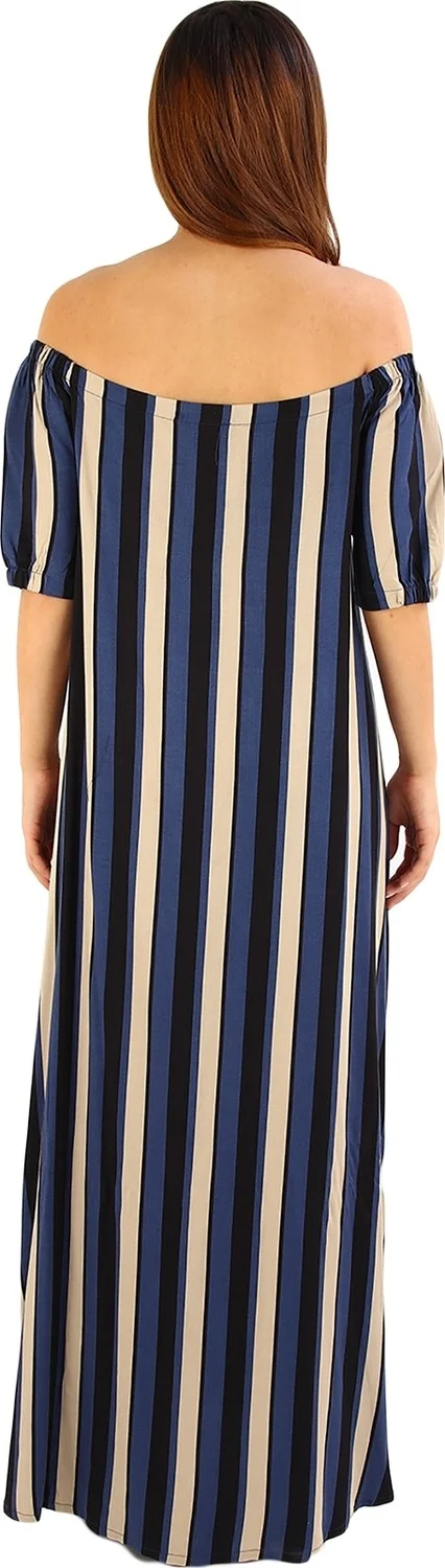 الكسندر جاردي Striped Off-Shoulder Dress