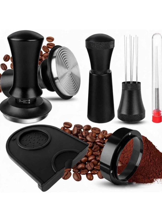4pcs,Coffee Espresso Tamper Set, 51mm Espresso Tamper and WDT Tool, Espresso Dosing Funnel, Silicone Gel Coffee Tamper Mat, Espresso Accessories for Barista Home Office - Image 1