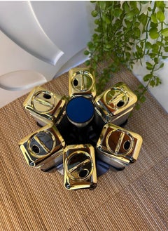 Generic stainless spice set 6-piece spice set + stainless steel rotating stand * glass and reinforced plastic cover  - Image 4