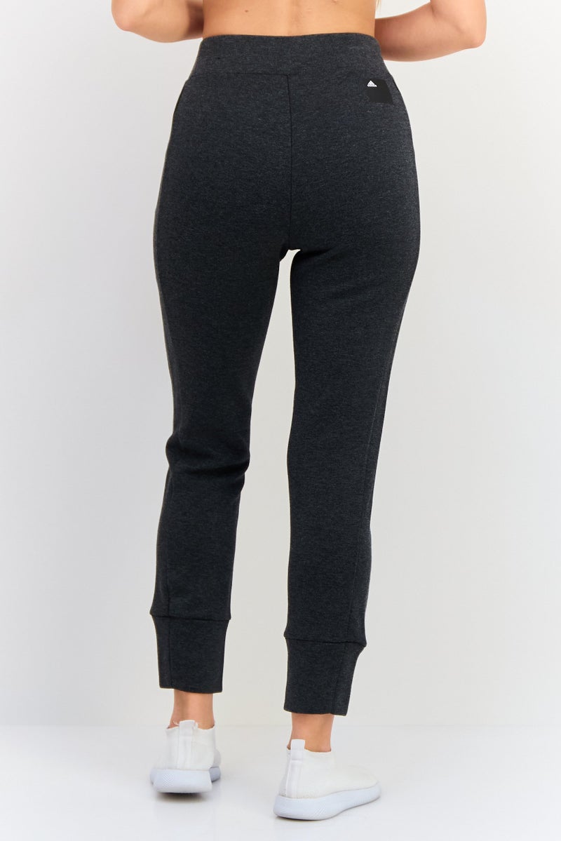 Adidas Women Slim Fit High Waist Running Sweatpants, Dark Grey - Image 4