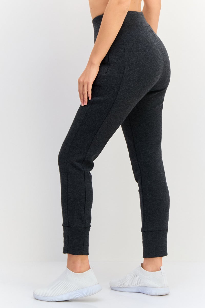 Adidas Women Slim Fit High Waist Running Sweatpants, Dark Grey - Image 2