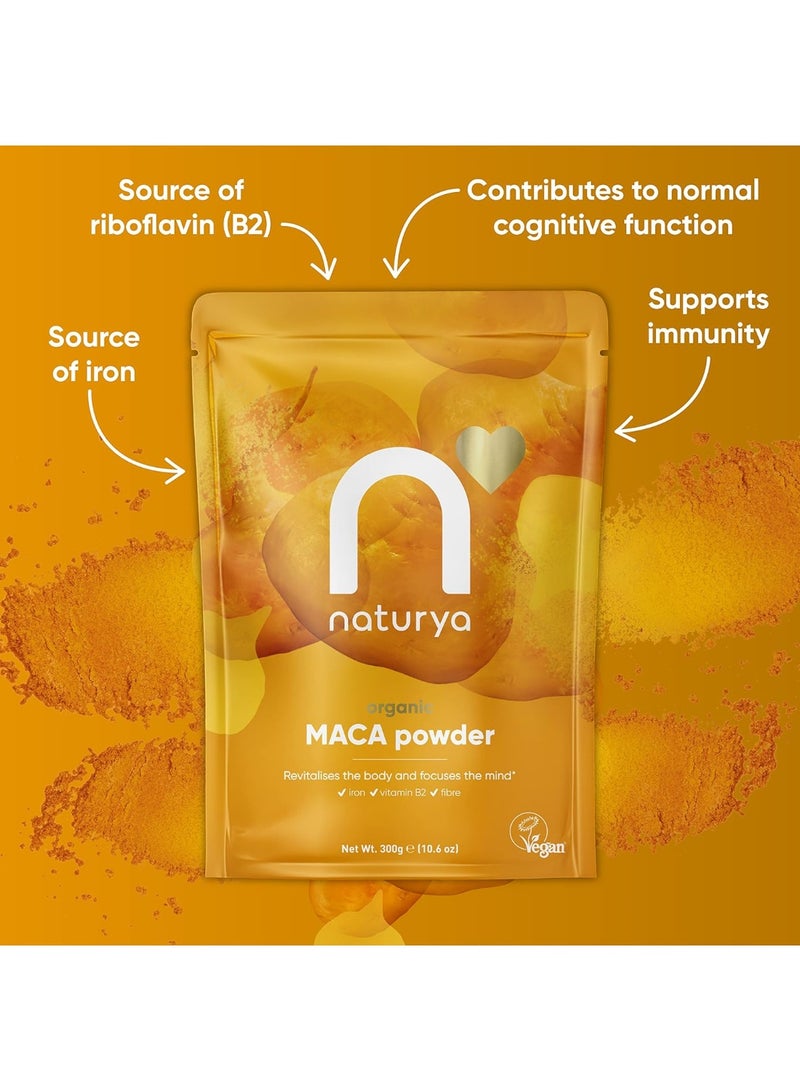 Naturya Peruvian Organic Raw Maca Powder 300g | Certified Organic, Vegan & Kosher Superfoods | Packed with Vit B2, Iron & Fibre - Image 4