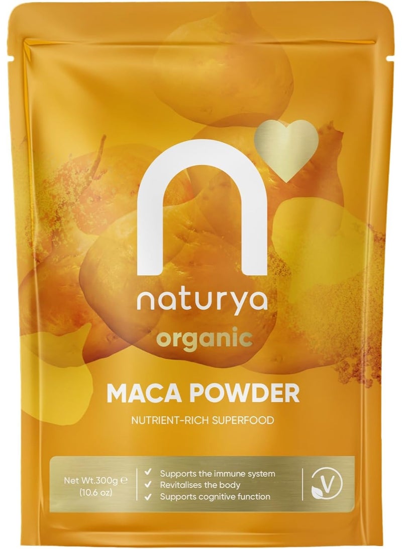 Naturya Peruvian Organic Raw Maca Powder 300g | Certified Organic, Vegan & Kosher Superfoods | Packed with Vit B2, Iron & Fibre - Image 1