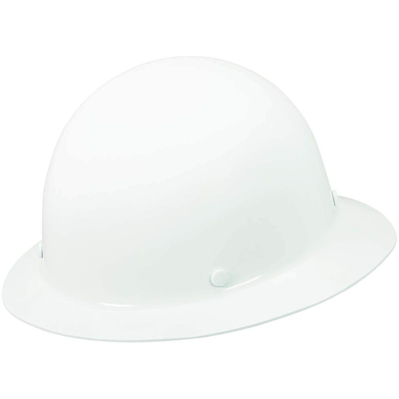 MSA 475408 Skullgard Full-Brim Hard Hat with Fas-Trac III Ratchet Suspension | Non-slotted Hat, Made of Phenolic Resin, Radiant Heat Loads up to 350F - Standard Size in White