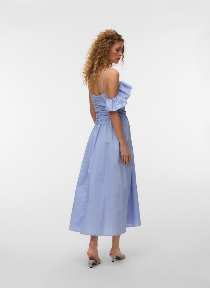 VERO MODA Vmjustine  Ruching Ankle Maxi Dress - Image 2