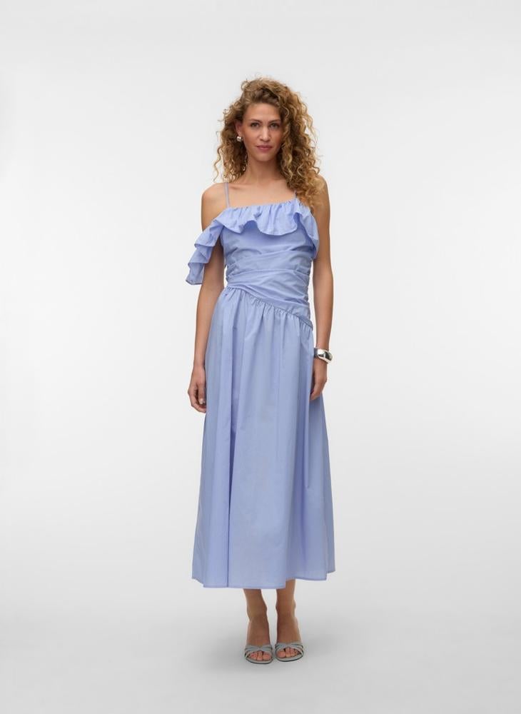 VERO MODA Vmjustine  Ruching Ankle Maxi Dress - Image 1