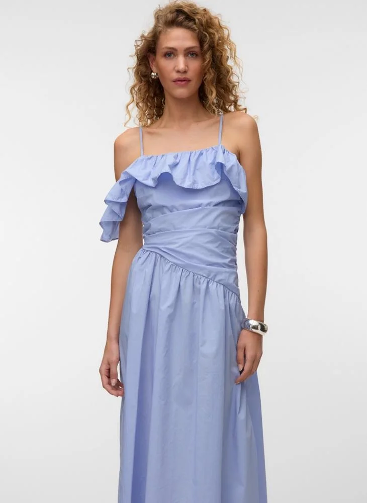 Vero Moda  Vmjustine  Ruching Ankle Maxi Dress for Women | Best Price UAE