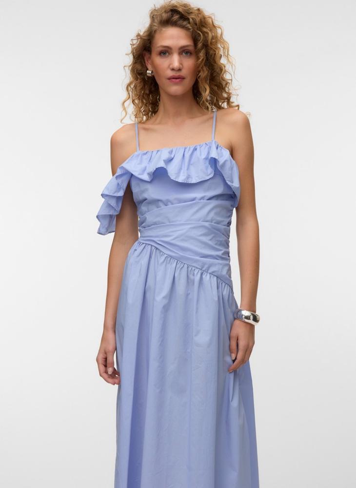 VERO MODA Vmjustine  Ruching Ankle Maxi Dress - Image 4