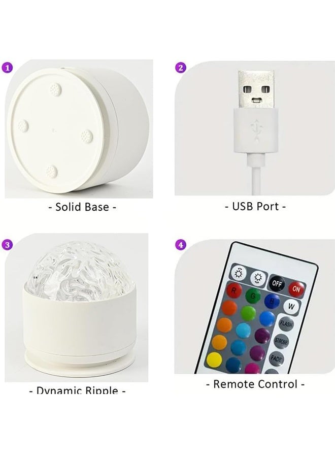 2 في 1 طارد أضواء شمالية، 16 طارد أضواء ليلية بالألوان، طارد أضواء مجرة عن بعد، طارد موجات المحيط بواسطة USB لعيد ميلاد أطفال غرفة اللعب هدية مراهقات (أورورا وموجة) - Image 4