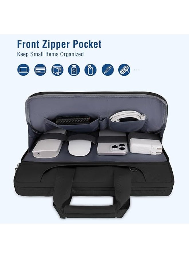 Mosiso 360 Protective Laptop Shoulder Bag Compatible with MacBook Air 15 M4 A3241 M3 A3114 M2 A2941/Pro 16 inch M4 M3 M2 M1, 15-15.6 inch Notebook,Matching Color Sleeve with Belt, Black - Image 5