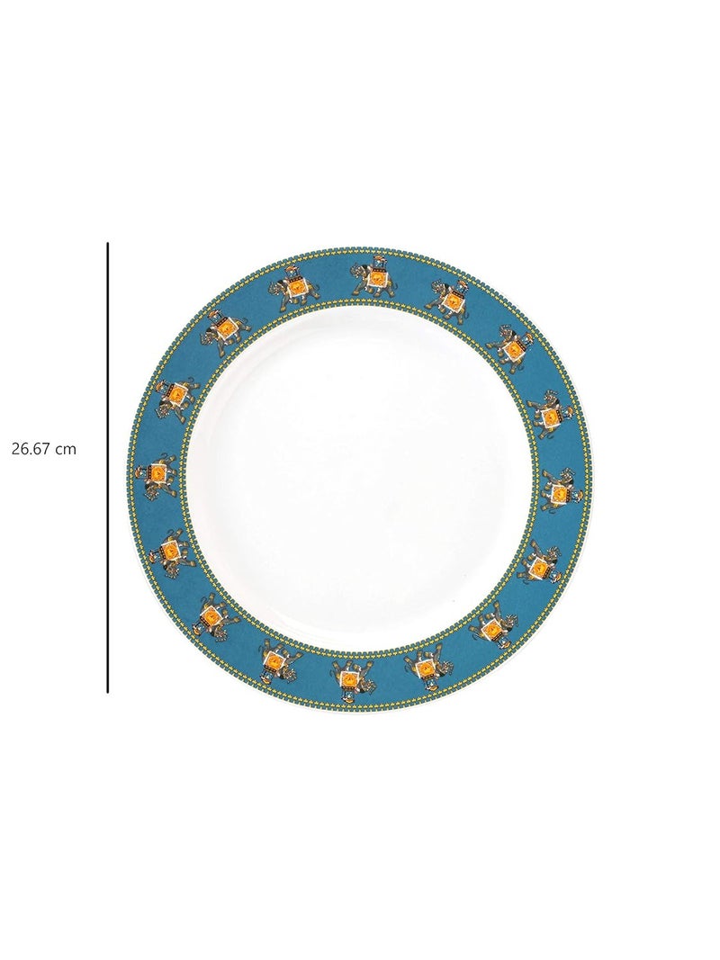 India Circus Fine Ceramic Floral Prints Dinner Plate 10.5" - Image 3