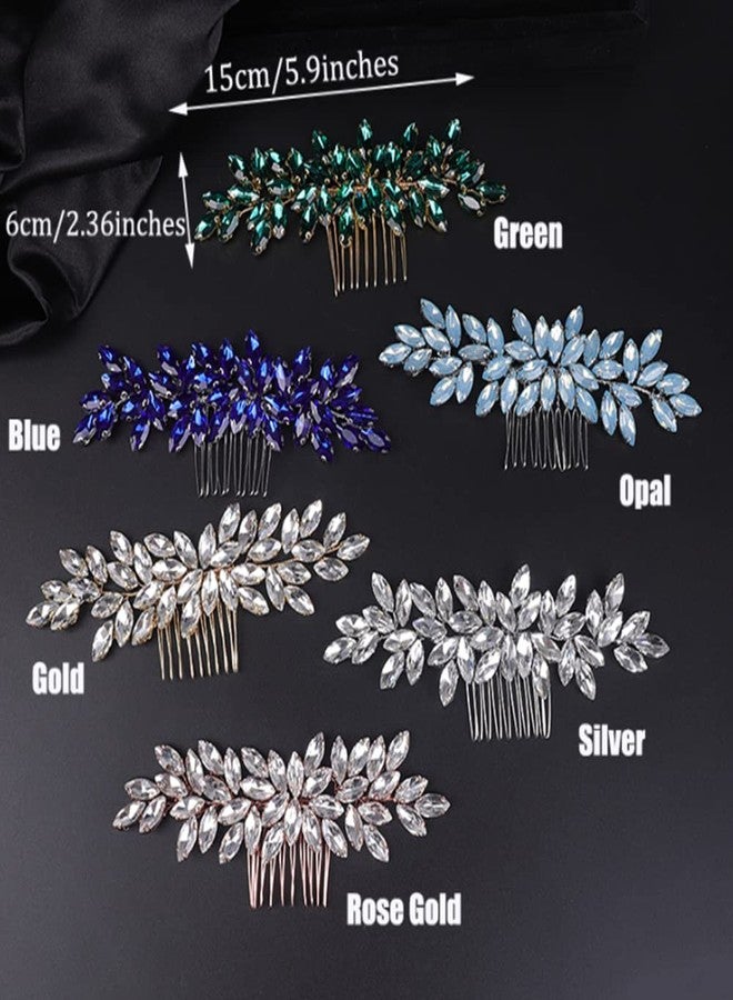 Jumwrit Bride Wedding Hair Comb Rhinestone Bridal Hair Comb Wedding Headpiece Handmade Hair Accessories for Bridesmaid Women Girls（Silver） - Image 5