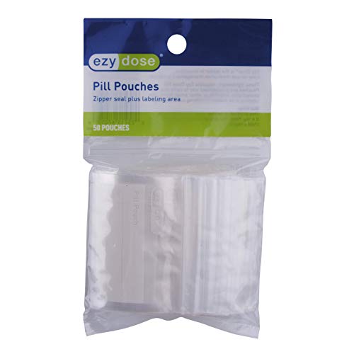 EZY DOSE Disposable Pill Vitamin and Daily Medicine Organizer Pouches Zippered Seal Baggies Pocket Sized and Travel Friendly Easy to Use Write on Label 50 Count BPA Free - Image 2