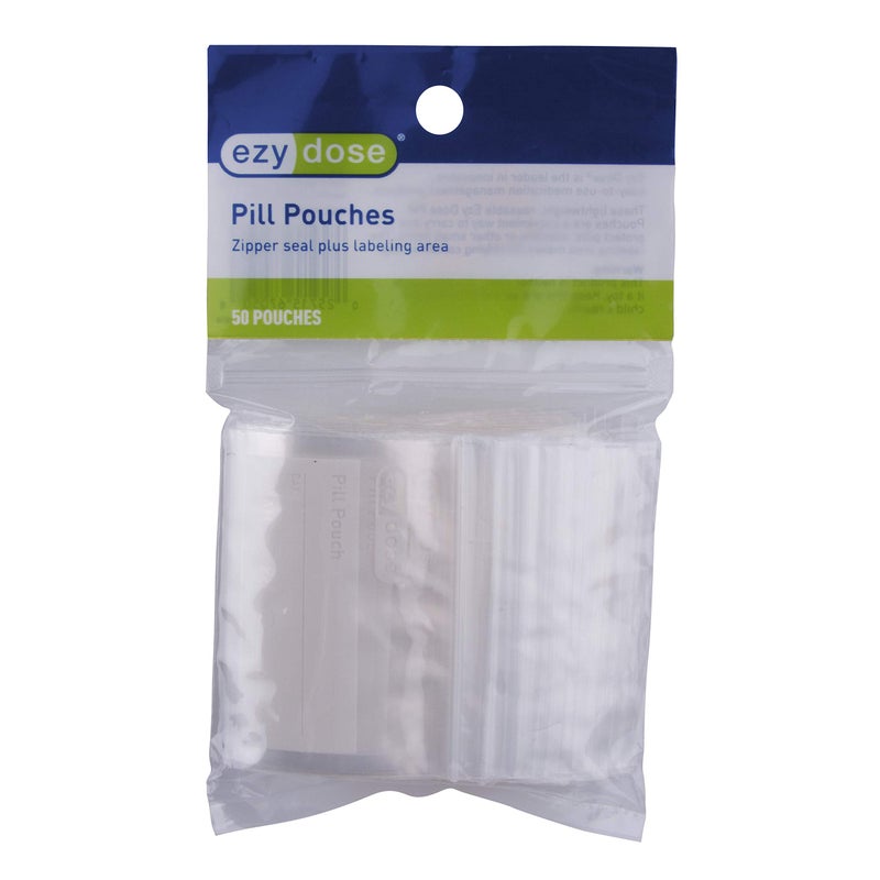EZY DOSE Disposable Pill Vitamin and Daily Medicine Organizer Pouches Zippered Seal Baggies Pocket Sized and Travel Friendly Easy to Use Write on Label 50 Count BPA Free - Image 3