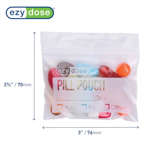 EZY DOSE Disposable Pill Vitamin and Daily Medicine Organizer Pouches Zippered Seal Baggies Pocket Sized and Travel Friendly Easy to Use Write on Label 50 Count BPA Free - Image 5