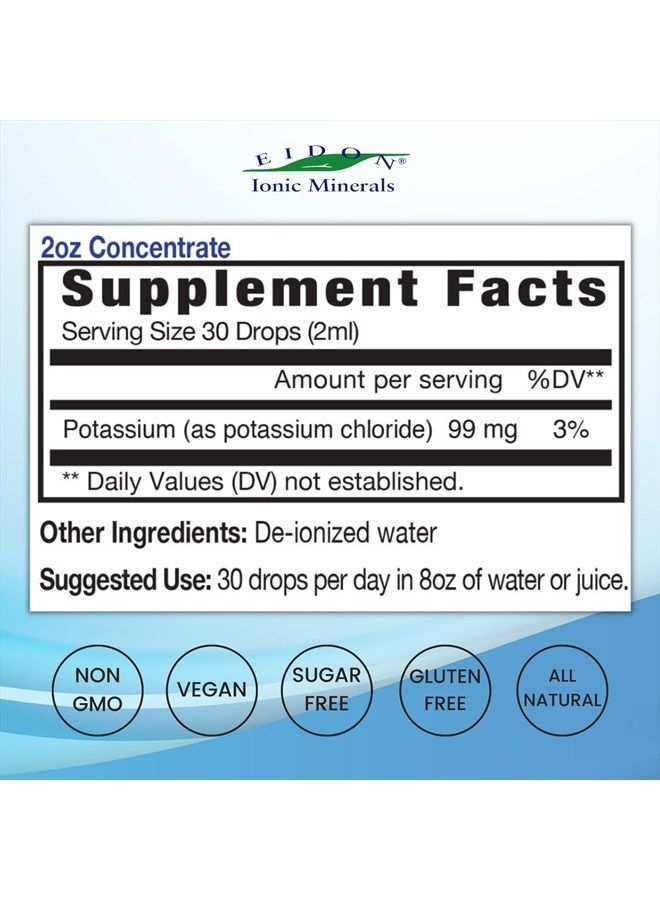 Eidon Ionic Minerals Eidon Liquid Potassium Supplement - Supports Proper Cell Function, Bioavailable, Ionic, All Natural, Vegan, Gluten-Free, No-Preservatives or Additives - Potassium Drops, 2 Ounce Bottle - Image 2