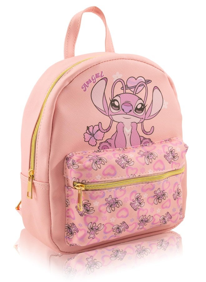 Fast Forward Disney Lilo and Stitch Backpack for Women, Men, Boys, Girls, Unisex | Cute PU Leather 10" Angel Mini Backpack Purse Shoulder Purse | Angel Bag and Accessories - Image 2