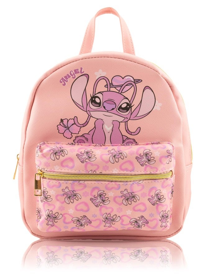 Fast Forward Disney Lilo and Stitch Backpack for Women, Men, Boys, Girls, Unisex | Cute PU Leather 10" Angel Mini Backpack Purse Shoulder Purse | Angel Bag and Accessories - Image 1