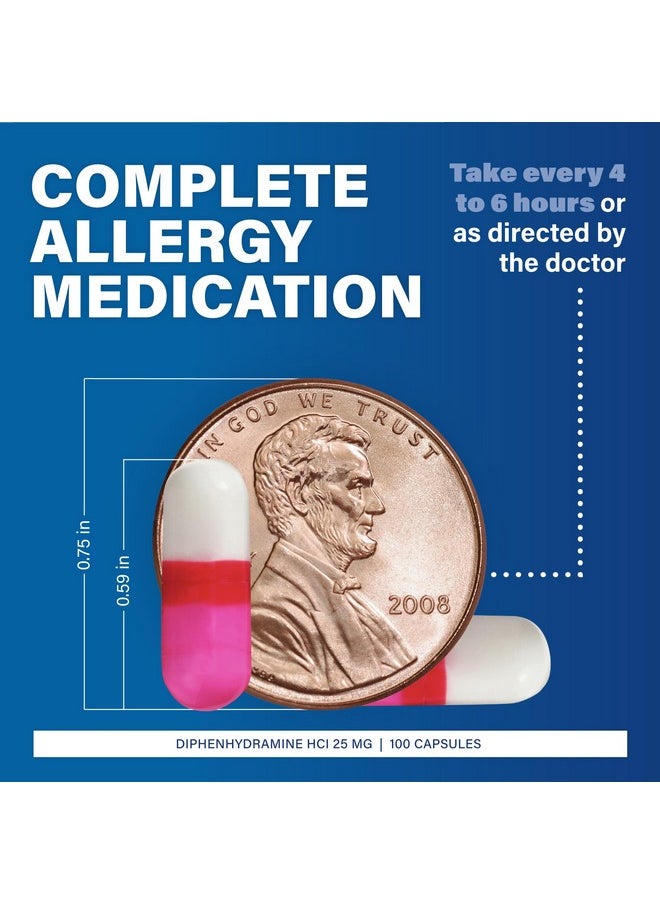 MAJOR Major Banophen Diphenhydramine Capsules, 25mg, 100ct (2 Pack)  - Image 3