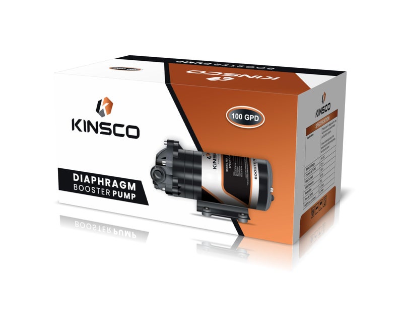 Kinsco 100 GPD RO Diaphragm Booster Pump + 2 Pieces Connector (Input 24 V) Suitable for All Water Purifier RO - Image 3
